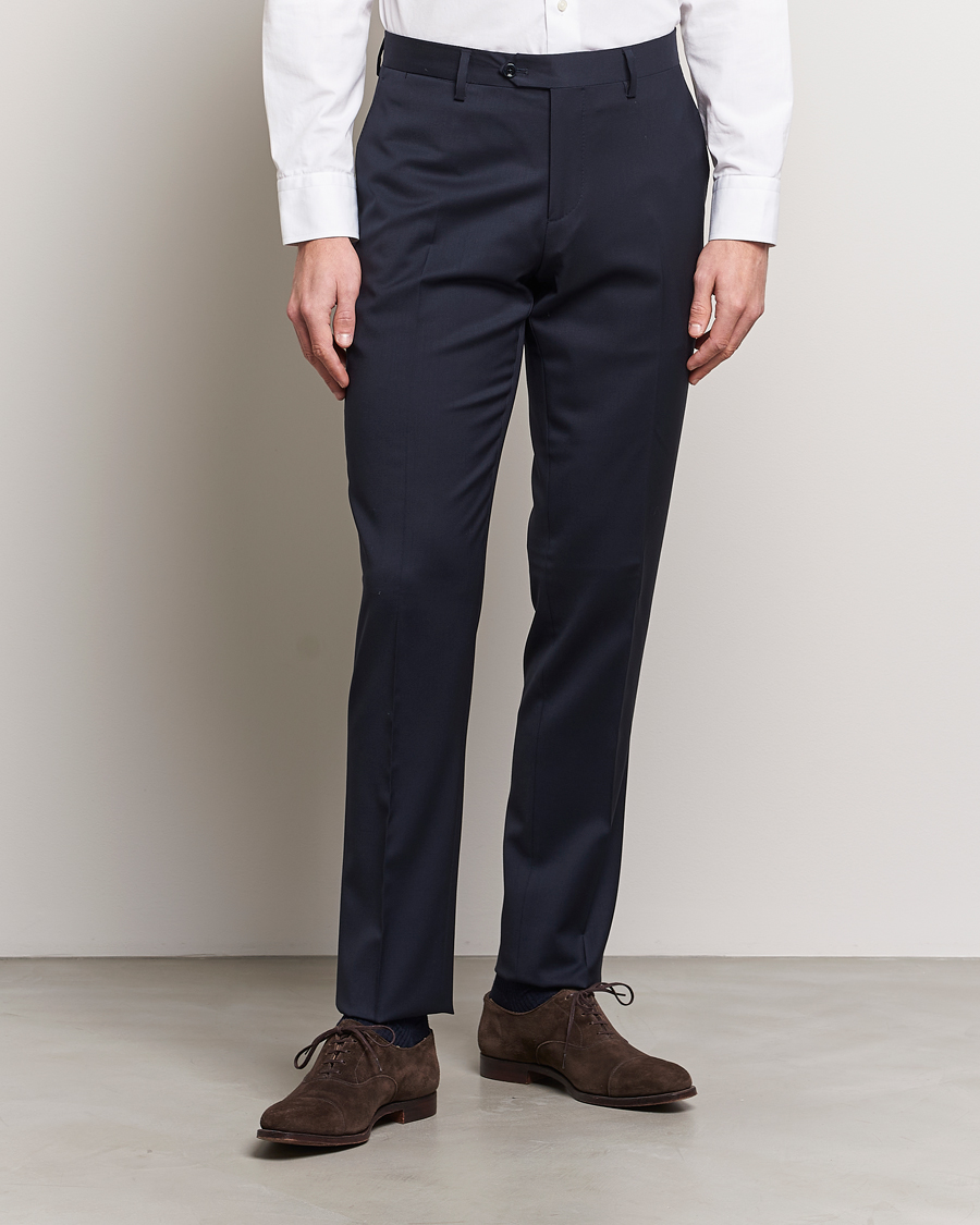 Herre | Italian Department | Lardini | Wool Trousers Navy