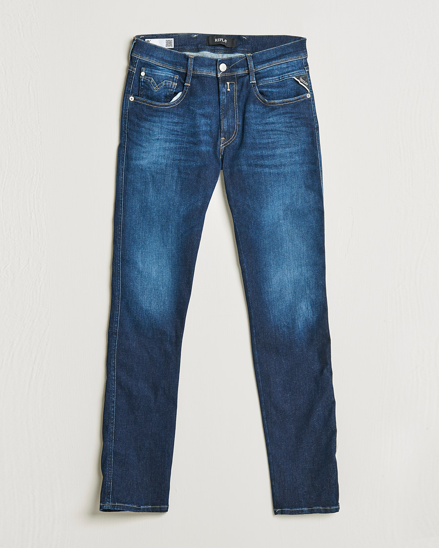 Herre | Jeans | Replay | Anbass Hyperflex Recyceled 360 Jeans Dark Blue
