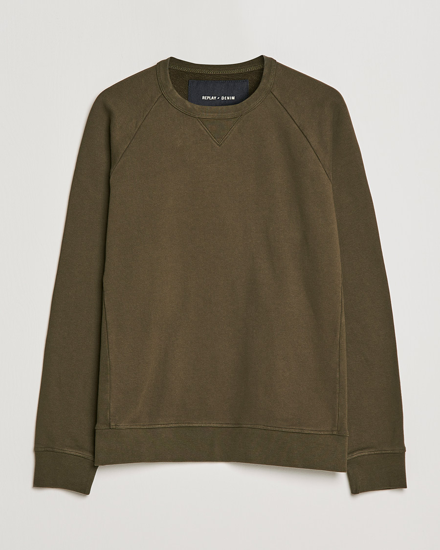 Herre | Gensere | Replay | Sartoriale Jersey Crew Neck Sweatshirt Military