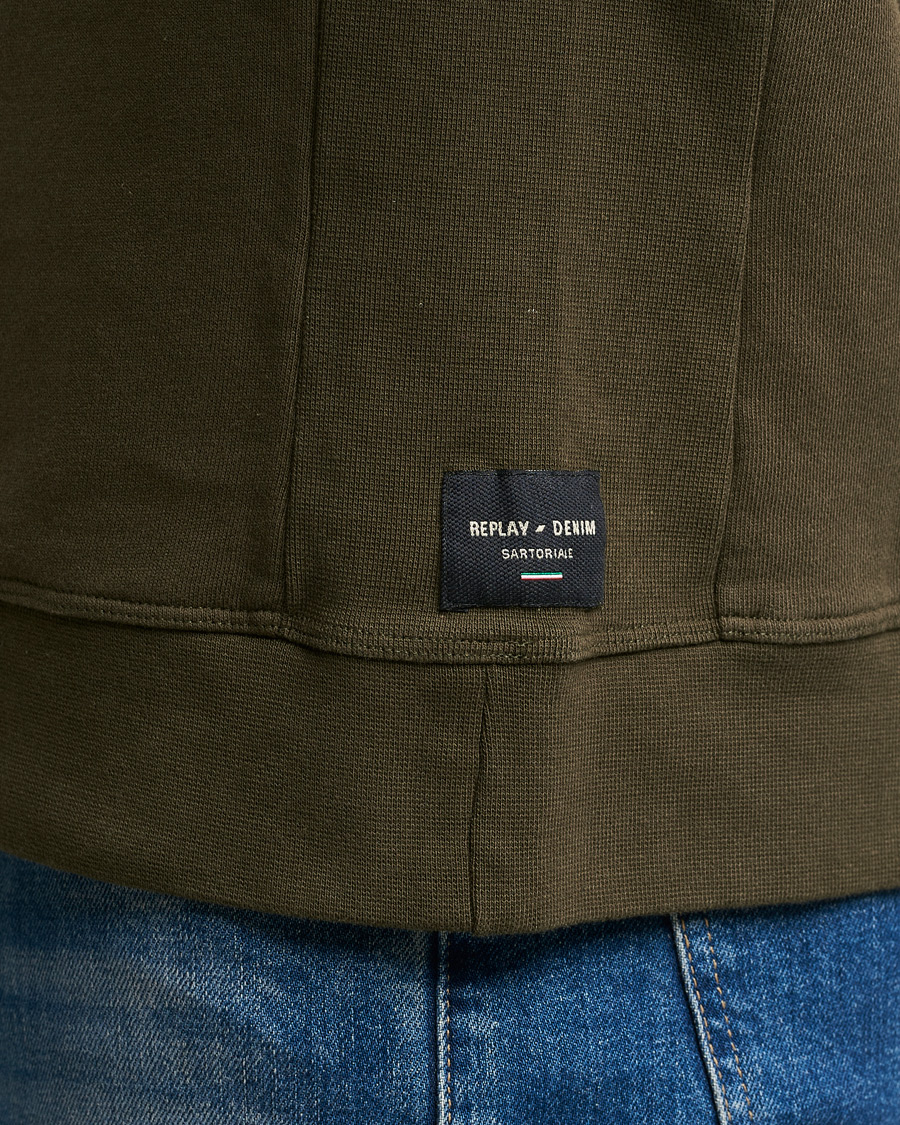 Herre | Gensere | Replay | Sartoriale Jersey Crew Neck Sweatshirt Military