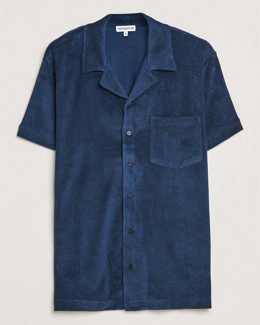 Herre | Skjorter | The Resort Co | Short Sleeve Terry Resort Shirt Navy