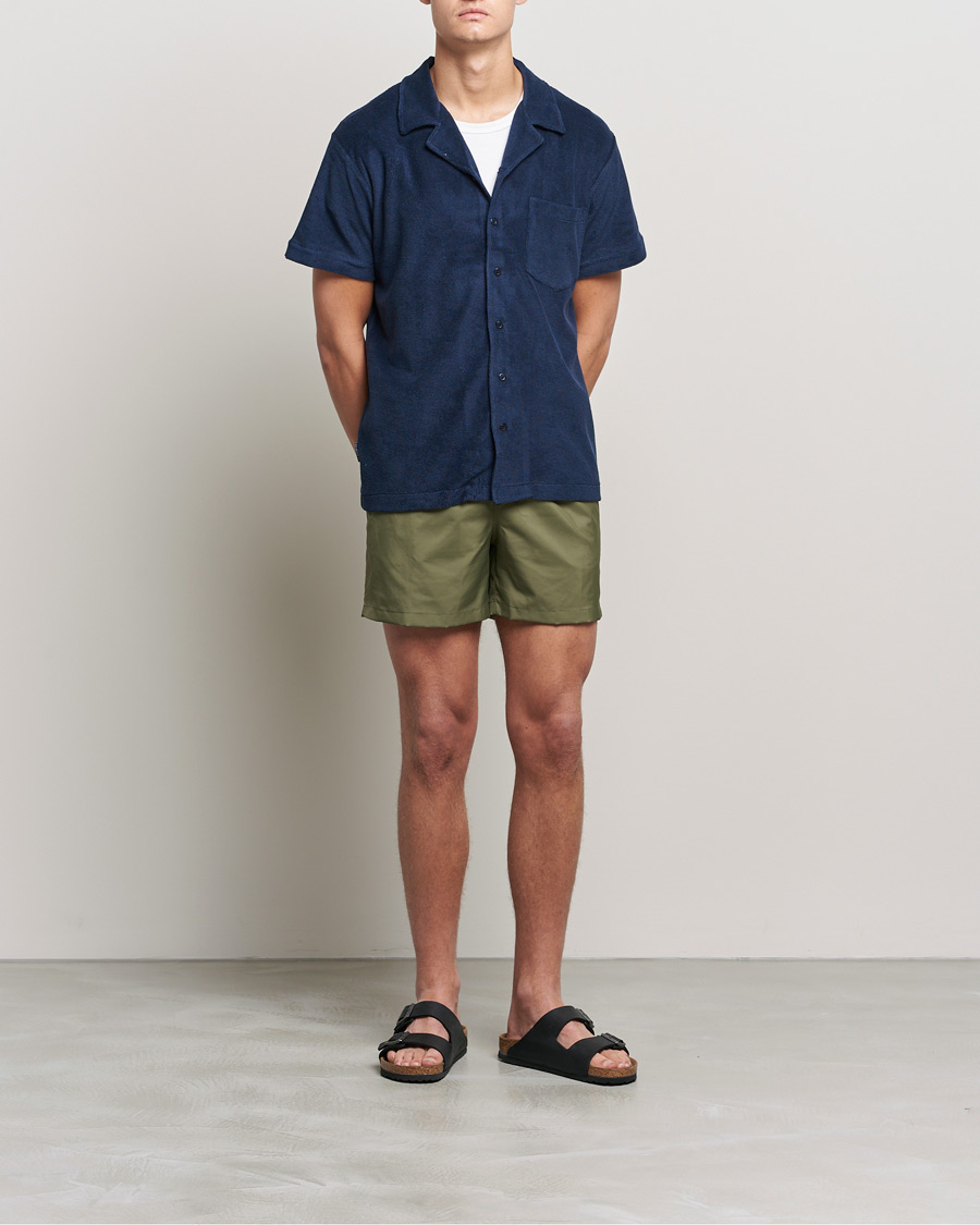 Herre | Kortermede skjorter | The Resort Co | Short Sleeve Terry Resort Shirt Navy