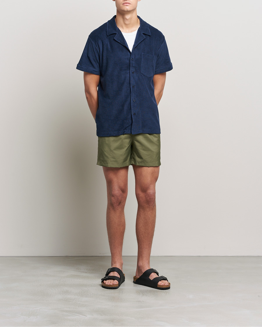 Herre | Skjorter | The Resort Co | Short Sleeve Terry Resort Shirt Navy