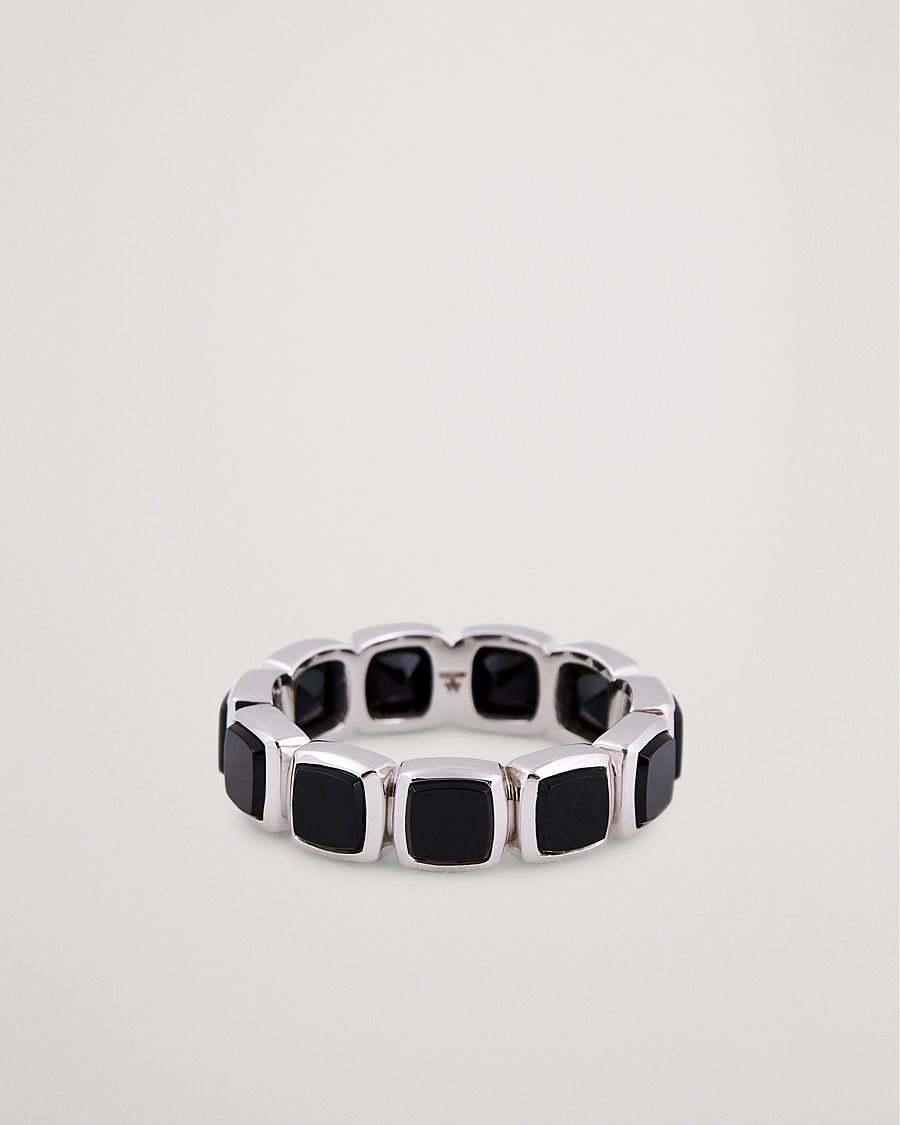 Herre | Tom Wood Cushion Band Black Onyx Ring Silver | Tom Wood | Cushion Band Black Onyx Ring Silver