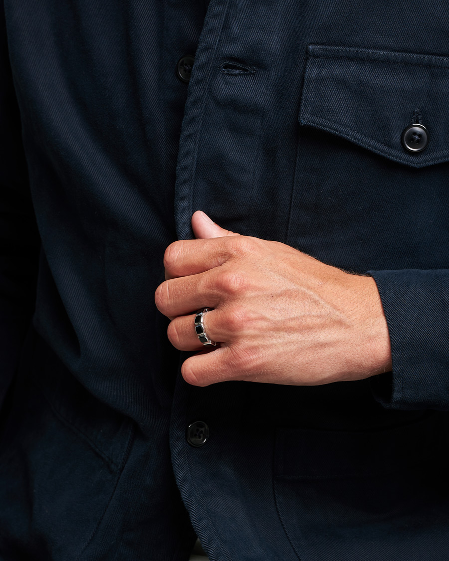 Herre | Tom Wood Cushion Band Black Onyx Ring Silver | Tom Wood | Cushion Band Black Onyx Ring Silver