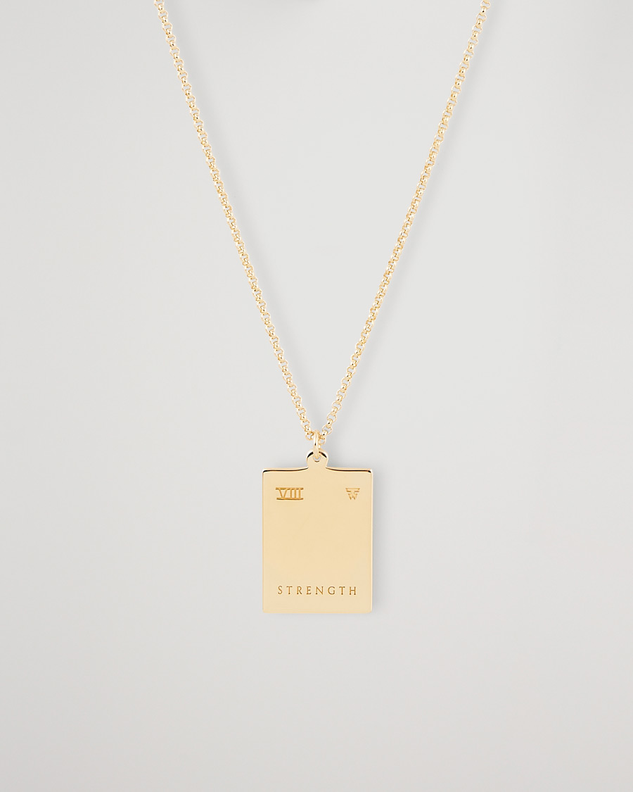 Herre | Tom Wood Tarot Strength Pendant Necklace Gold | Tom Wood | Tarot Strength Pendant Necklace Gold