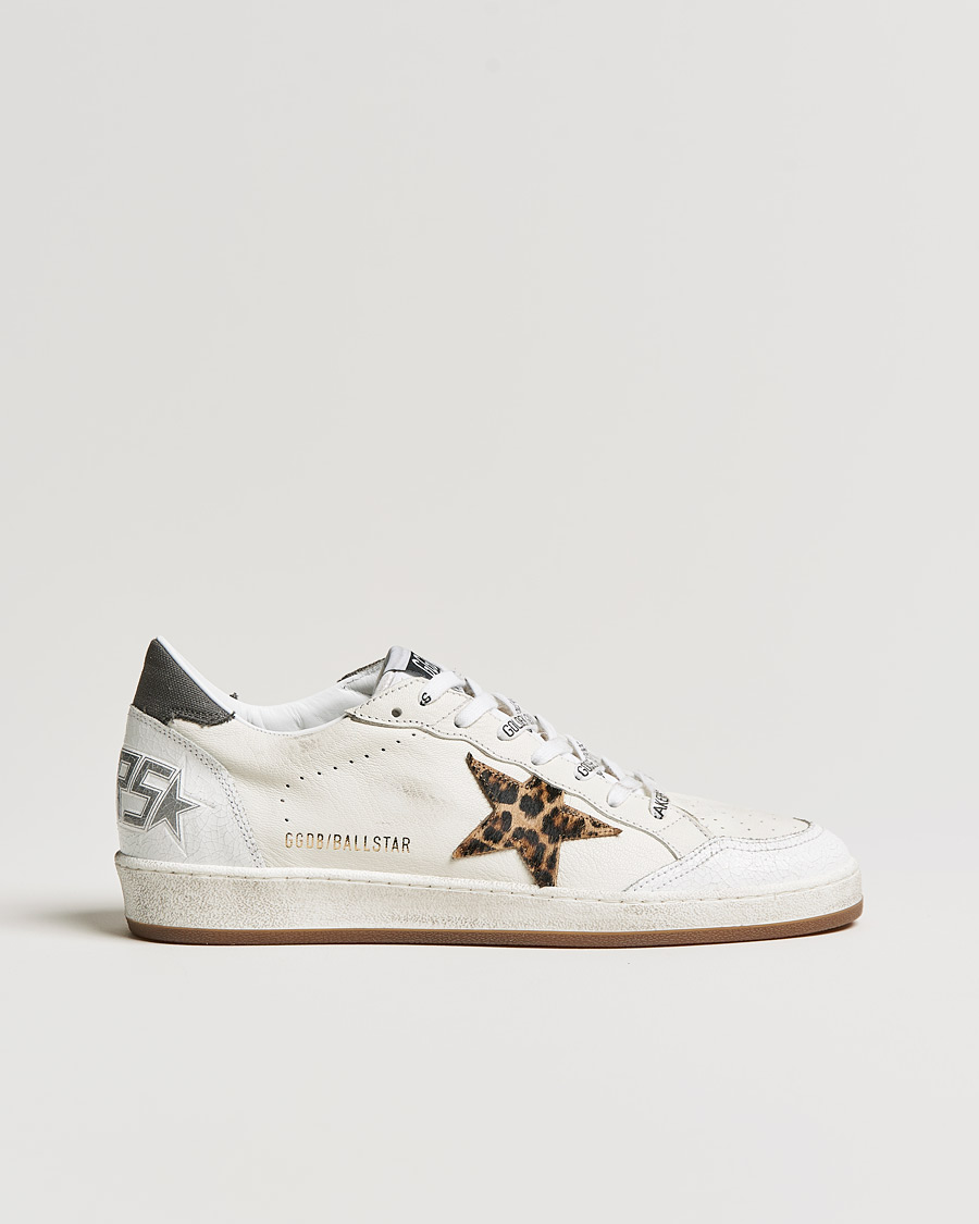 Herre |  | Golden Goose Deluxe Brand | Ball Star Sneakers White/Leopard