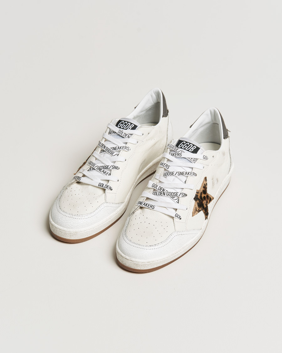 Herre | Golden Goose Deluxe Brand Ball Star Sneakers White/Leopard | Golden Goose | Deluxe Brand Ball Star Sneakers White/Leopard