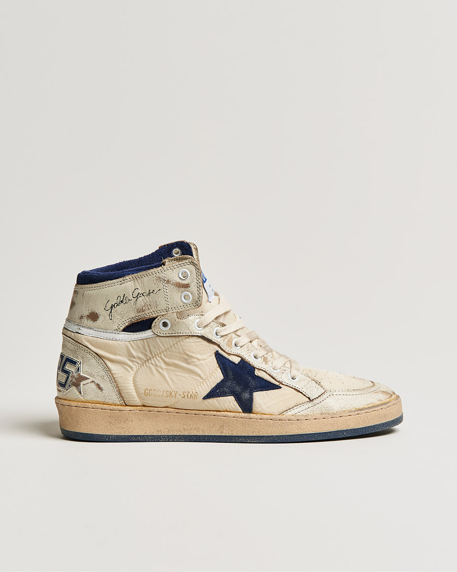Herre | Golden Goose Deluxe Brand Sky Star Vintage Basket Sneaker White/Dark Blue | Golden Goose | Deluxe Brand Sky Star Vintage Basket Sneaker White/Dark Blue