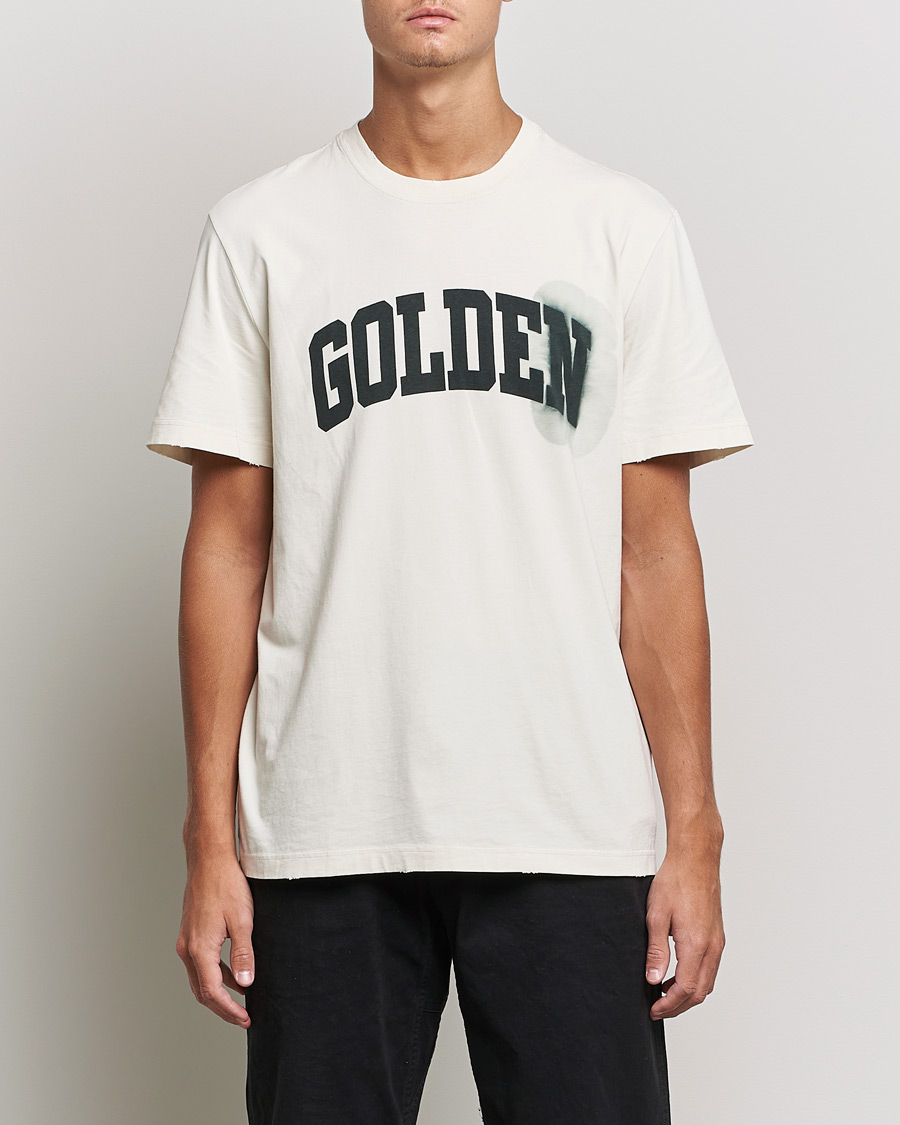 Herre |  | Golden Goose Deluxe Brand | Journey Logo T-Shirt Bone White