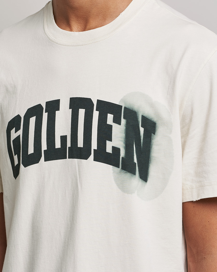 Herre | T-Shirts | Golden Goose | Deluxe Brand Journey Logo T-Shirt Bone White