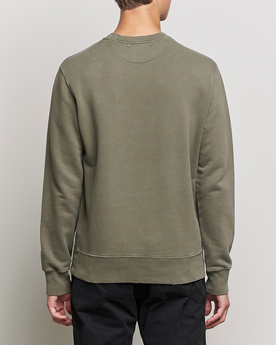 Herre | Gensere | Golden Goose | Deluxe Brand Distressed Cotton Sweatshirt Dusty Olive