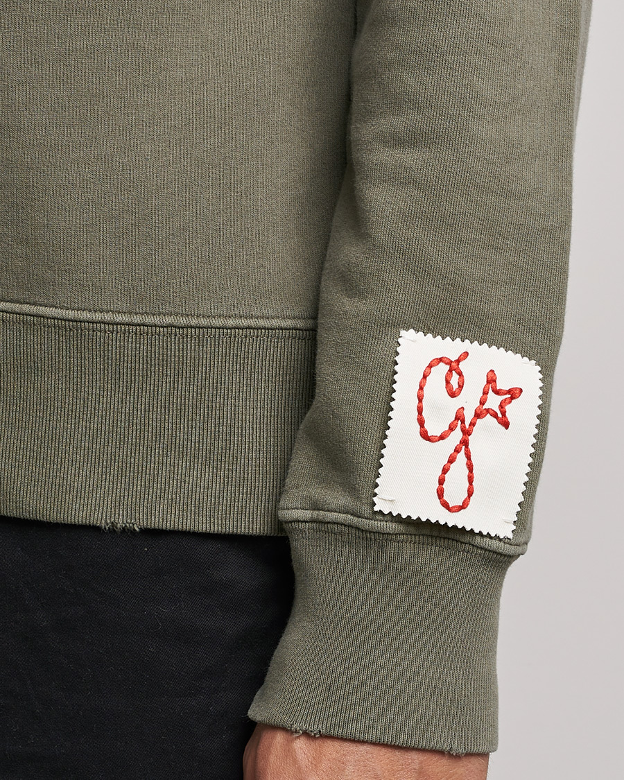 Herre | Gensere | Golden Goose | Deluxe Brand Distressed Cotton Sweatshirt Dusty Olive