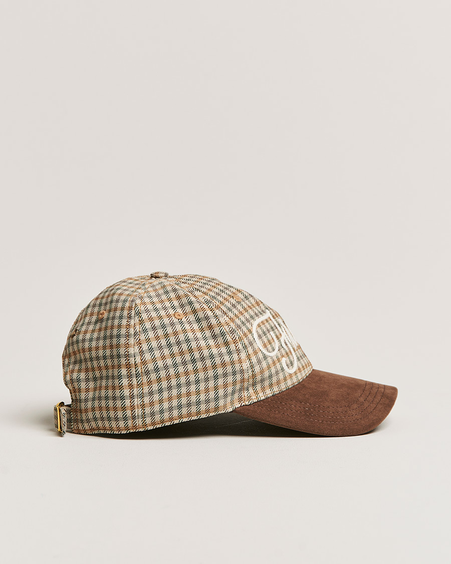 Herre | Golden Goose Deluxe Brand Alcantara Baseball Cap Brown Check | Golden Goose | Deluxe Brand Alcantara Baseball Cap Brown Check