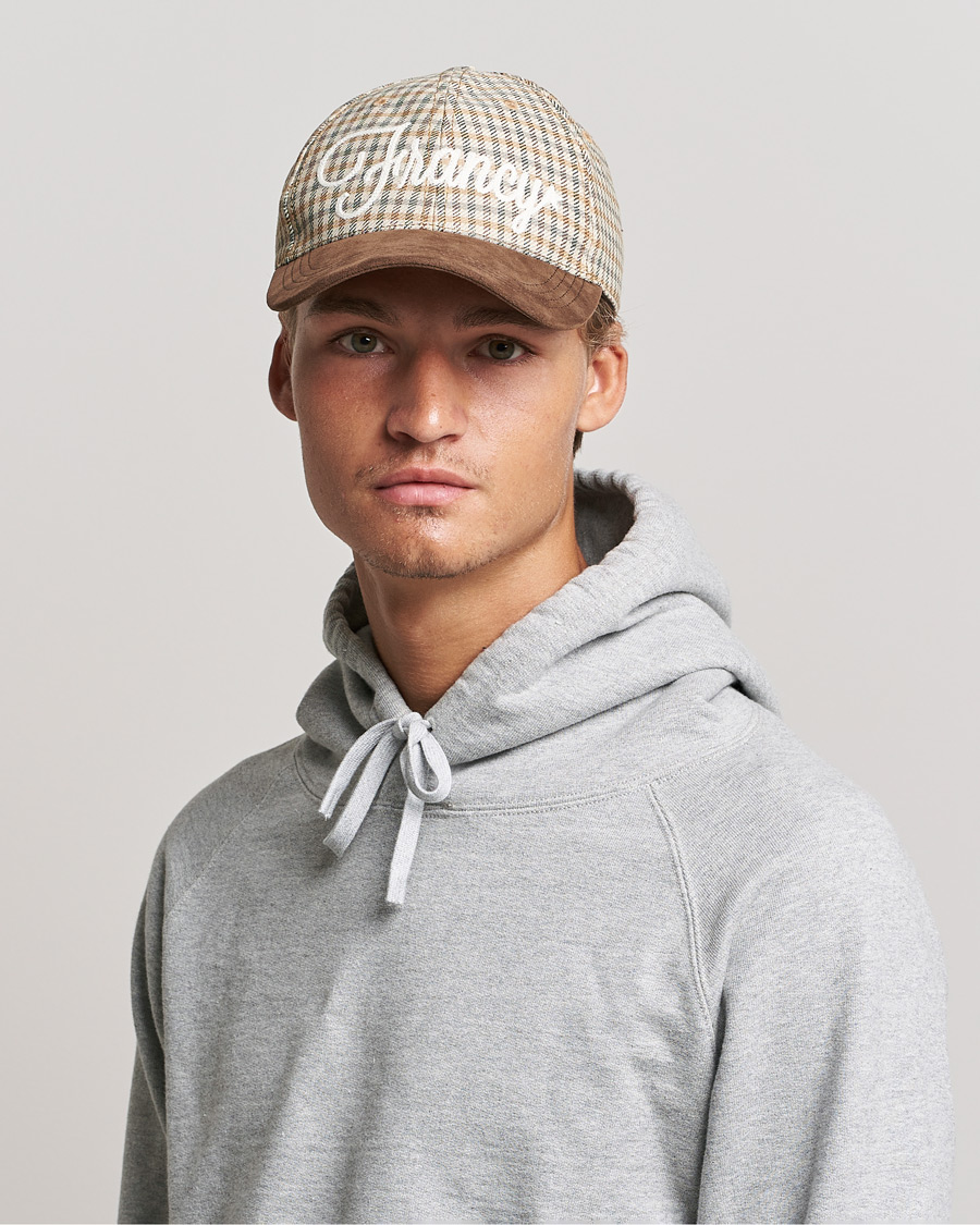 Herre | Golden Goose Deluxe Brand Alcantara Baseball Cap Brown Check | Golden Goose | Deluxe Brand Alcantara Baseball Cap Brown Check