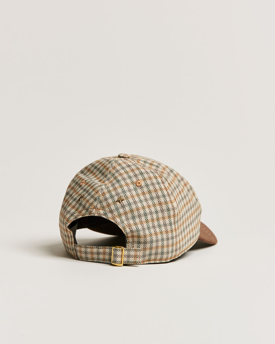 Herre | Golden Goose Deluxe Brand Alcantara Baseball Cap Brown Check | Golden Goose | Deluxe Brand Alcantara Baseball Cap Brown Check