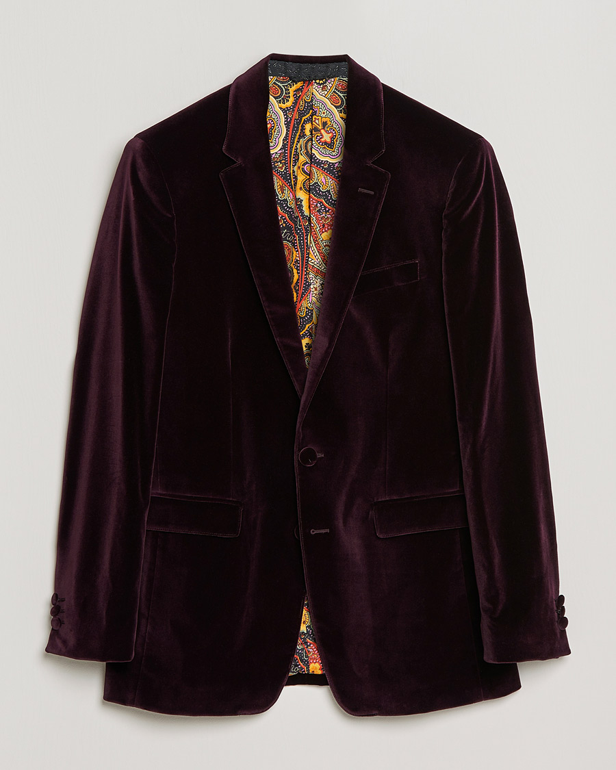 Herre | Dressjakker | Etro | Velvet Blazer Burgundy