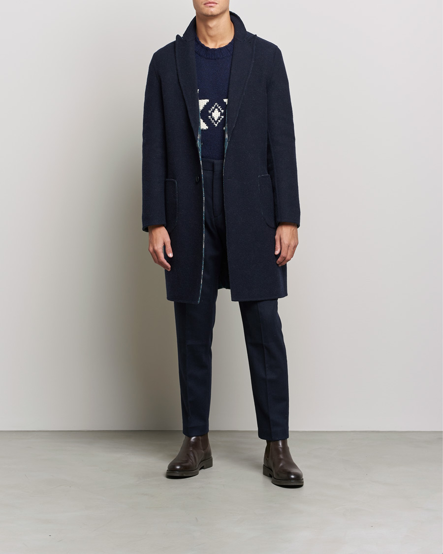 Herre | Jakker | Etro | Deconstructed Reversible Coat Navy