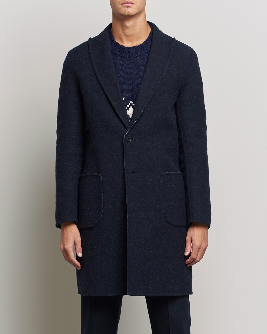 Herre | Jakker | Etro | Deconstructed Reversible Coat Navy