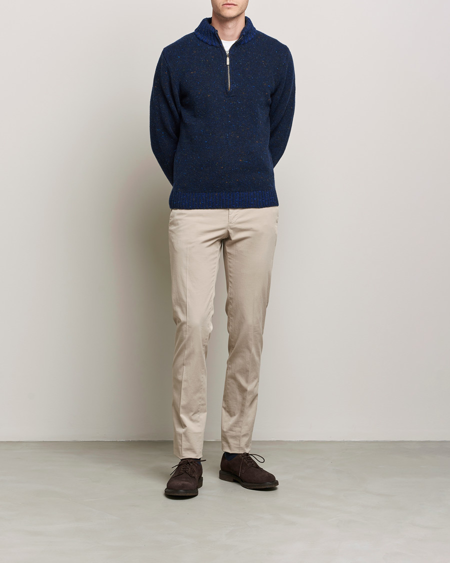 Herre | Gensere | Inis Meáin | Wool/Cashmere Half Zip Navy