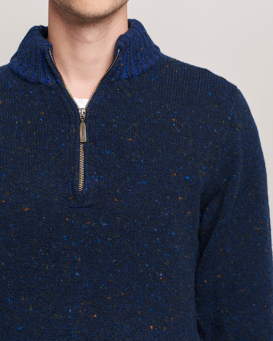 Herre | Gensere | Inis Meáin | Wool/Cashmere Half Zip Navy