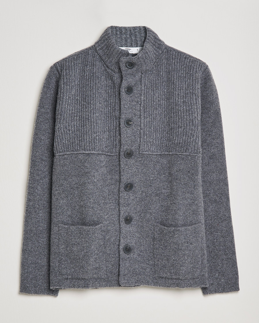 Herre | Gensere | Inis Meáin | Heavy Wool Cardigan Grey