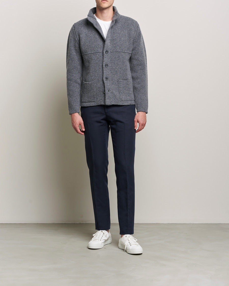 Herre | Gensere | Inis Meáin | Heavy Wool Cardigan Grey