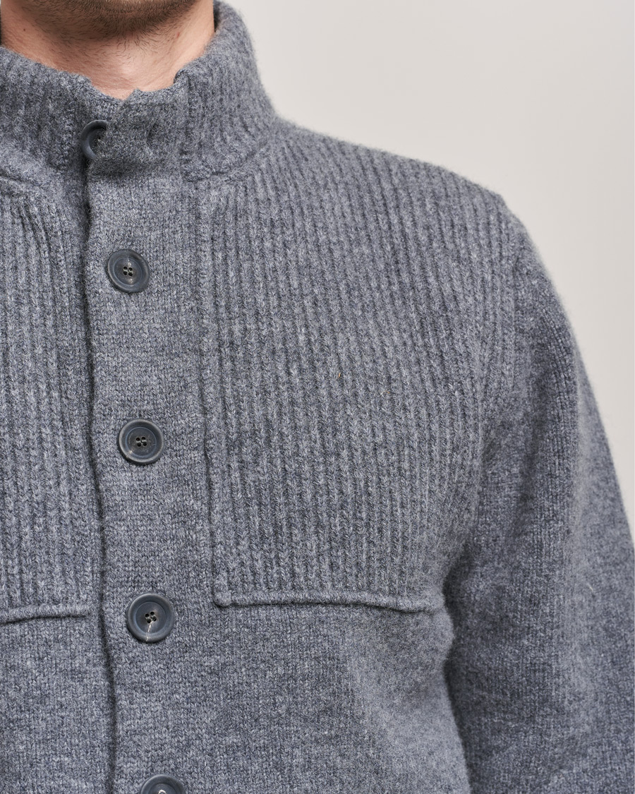 Herre | Gensere | Inis Meáin | Heavy Wool Cardigan Grey