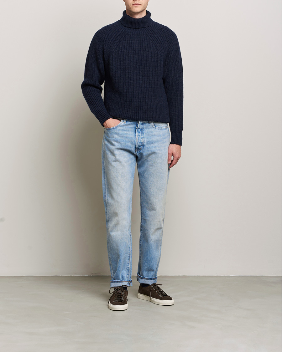 Herre | Gensere | Inis Meáin | Wool/Cashmere Boatbuilder Turtleneck Navy
