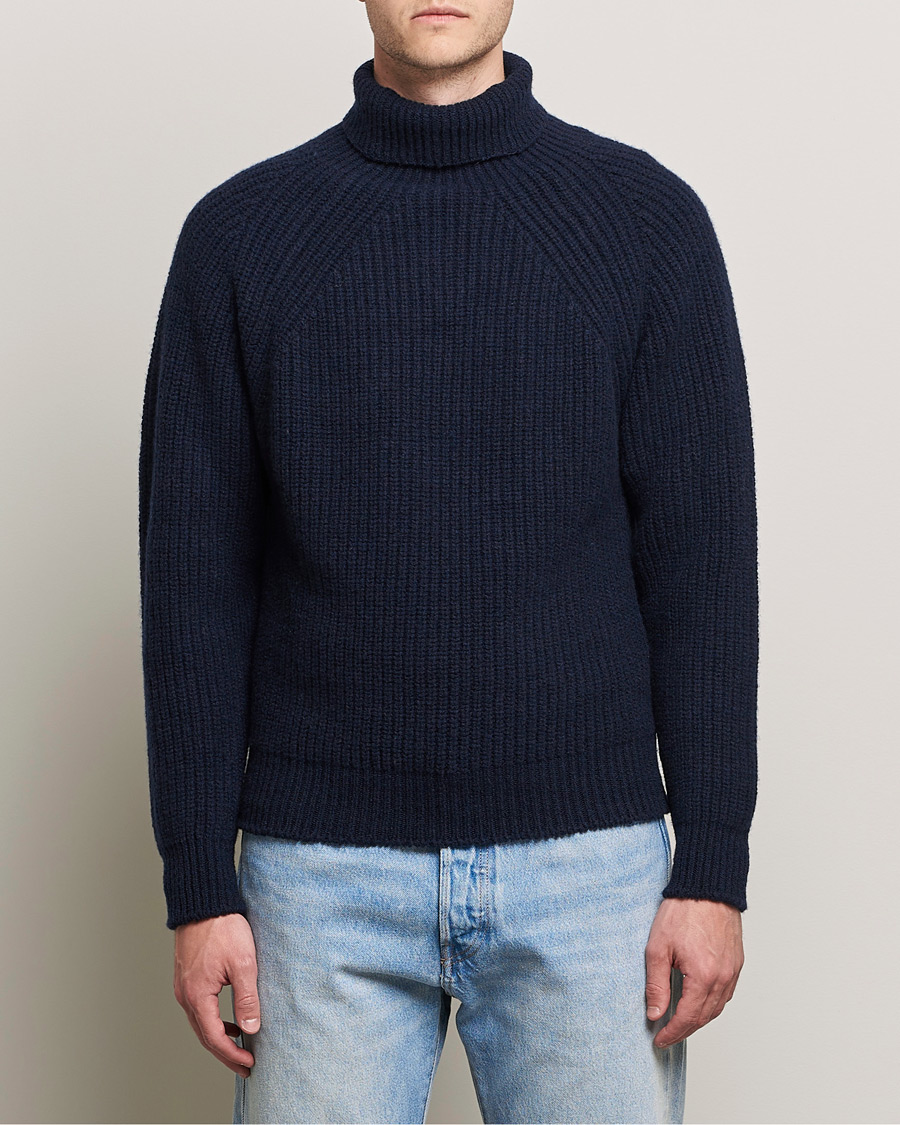 Herre | Gensere | Inis Meáin | Wool/Cashmere Boatbuilder Turtleneck Navy
