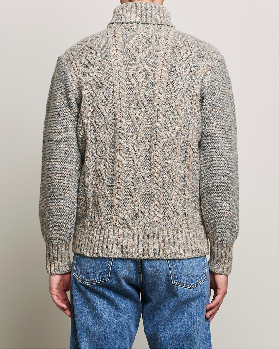 Herre | Gensere | Inis Meáin | Wool/Cashmere Aran Turtleneck Grey