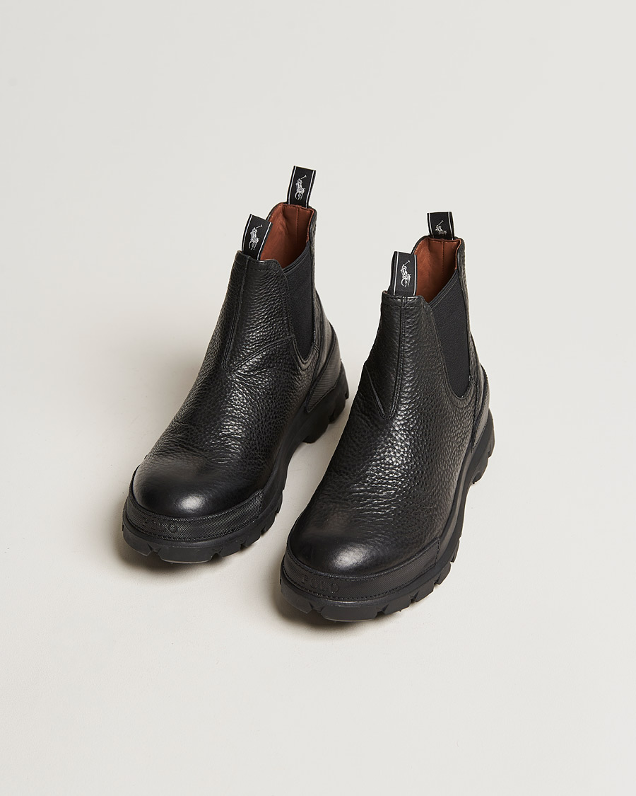 Herre | Polo Ralph Lauren Oslo Oiled Leather Chelsea Boot Black | Polo Ralph Lauren | Oslo Oiled Leather Chelsea Boot Black