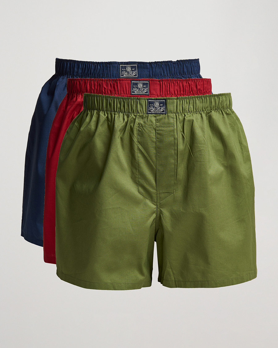 Herre |  | Polo Ralph Lauren | 3-Pack Woven Boxer Red/Navy/Army Olive
