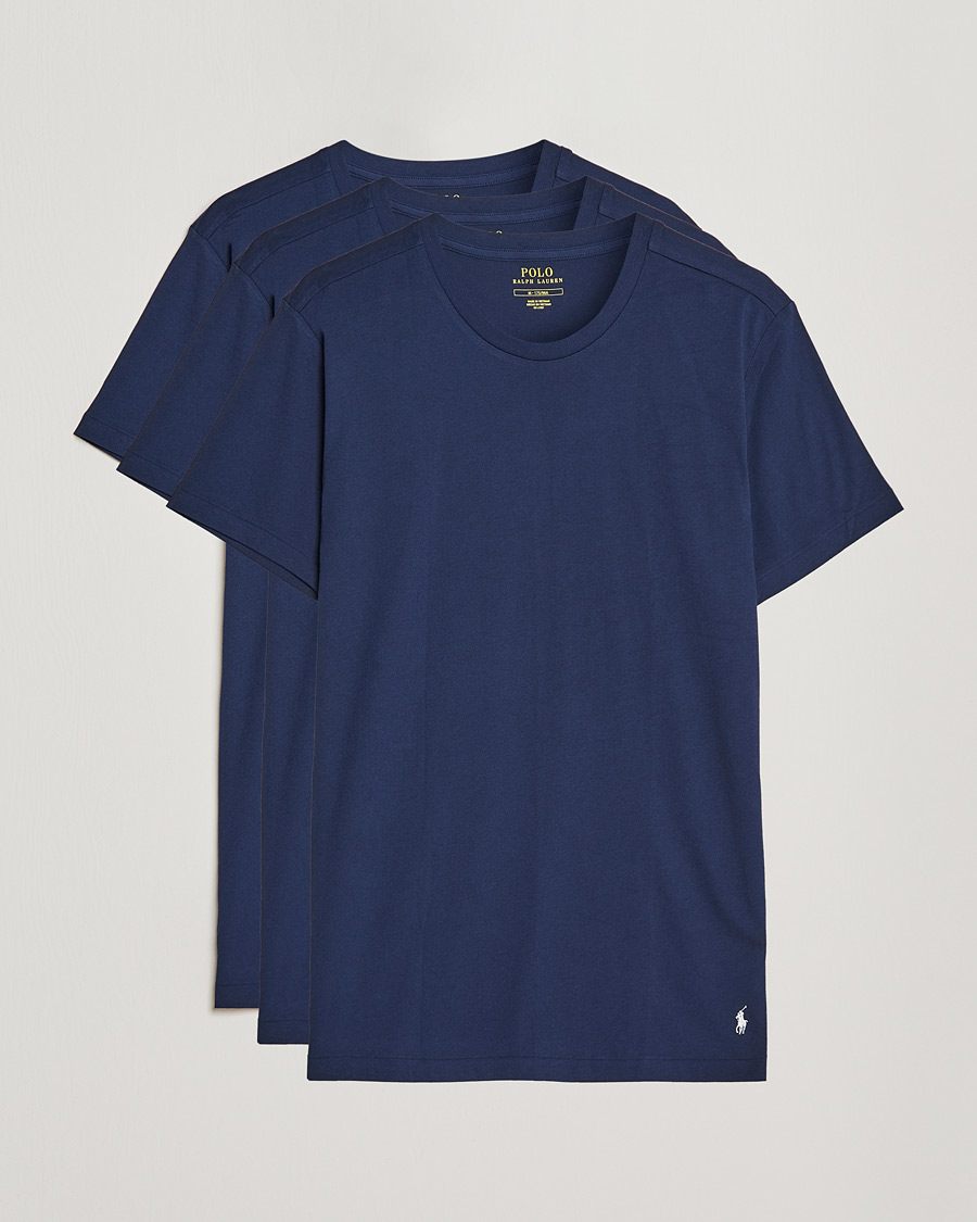 Herre | T-Shirts | Polo Ralph Lauren | 3-Pack Crew Neck T-Shirt Navy
