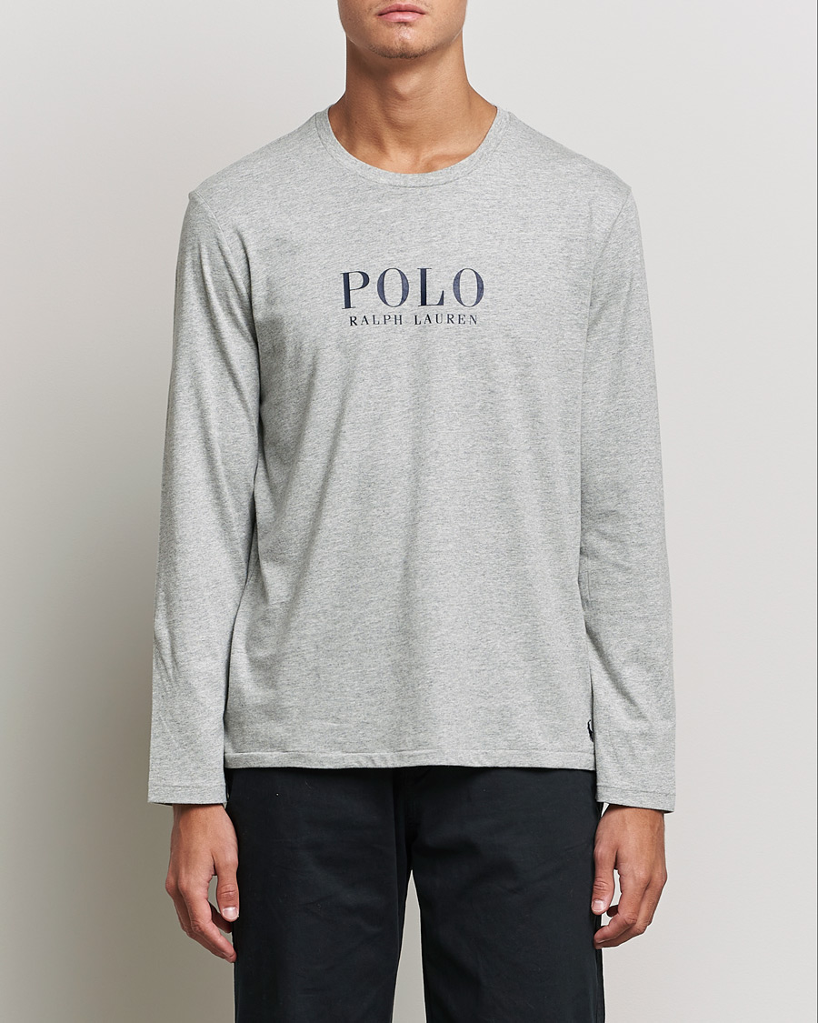 Herre | T-Shirts | Polo Ralph Lauren | Liquid Cotton Logo Long Sleeve Tee Andover Heather