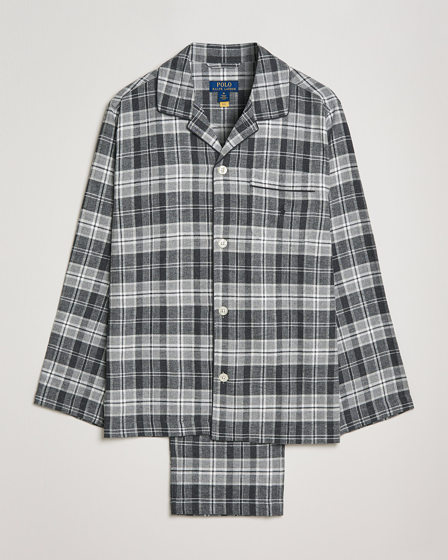 Herre | Pyjamaser og badekåper | Polo Ralph Lauren | Checked Flannel Pyjama Set Grey Heather