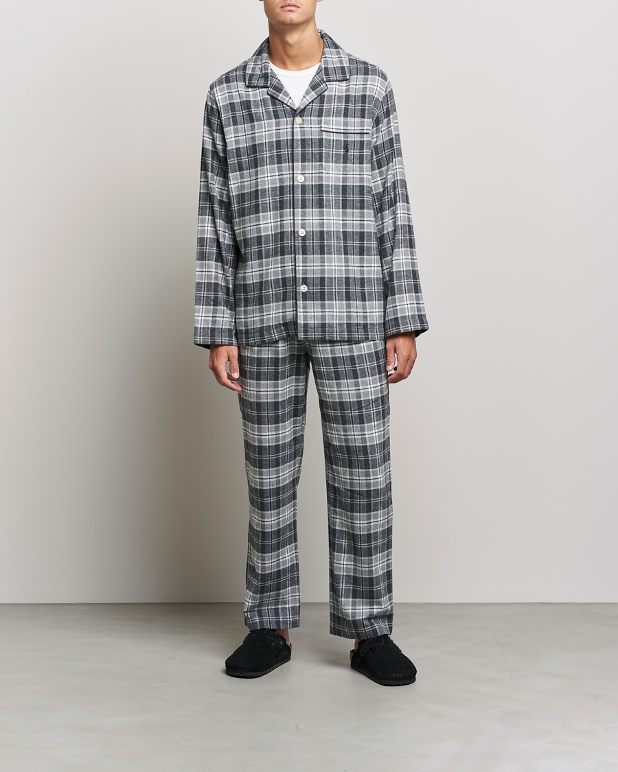 Herre | Pyjamaser og badekåper | Polo Ralph Lauren | Checked Flannel Pyjama Set Grey Heather