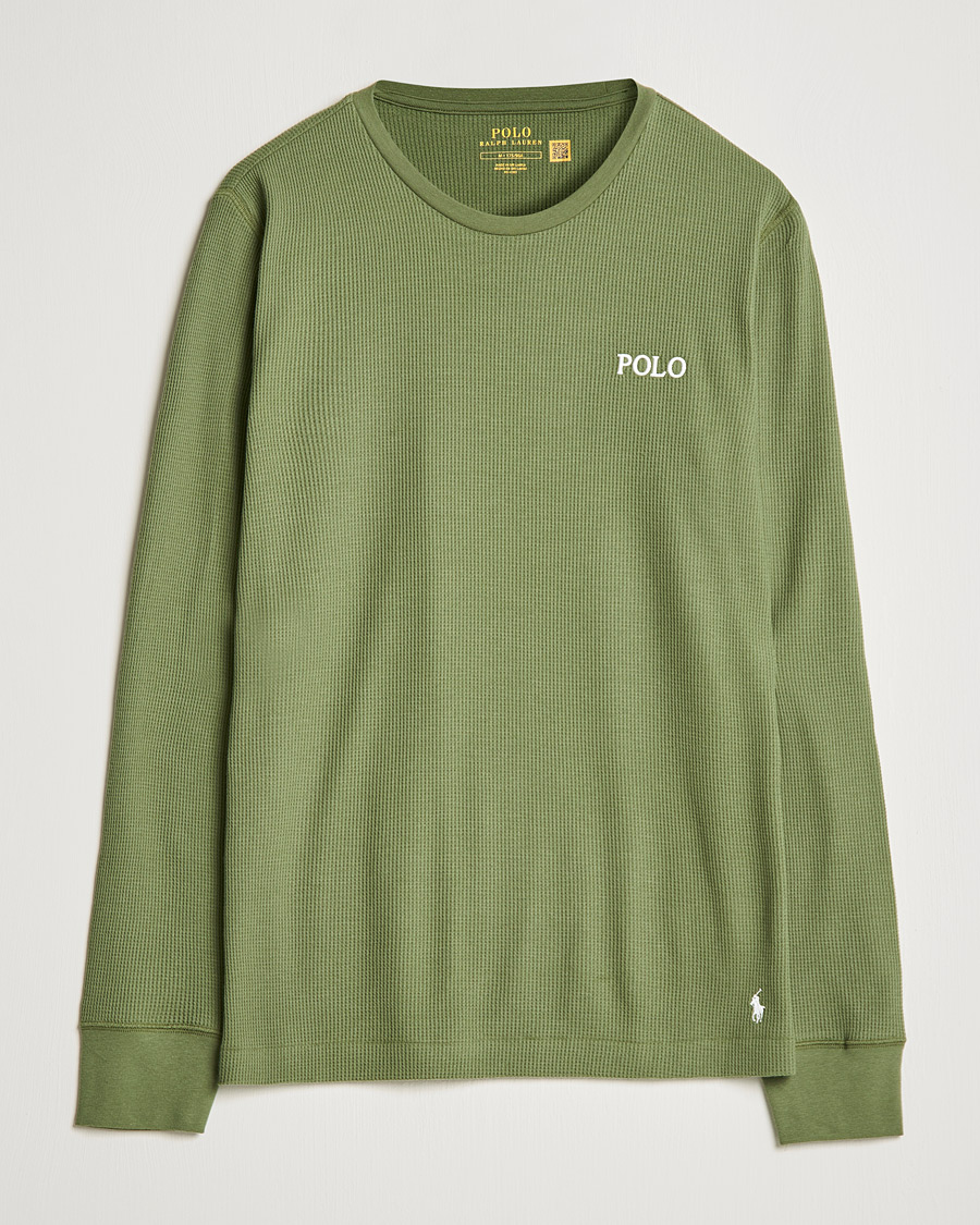 Herre | T-Shirts | Polo Ralph Lauren | Waffle Long Sleeve Crew Neck Army Olive