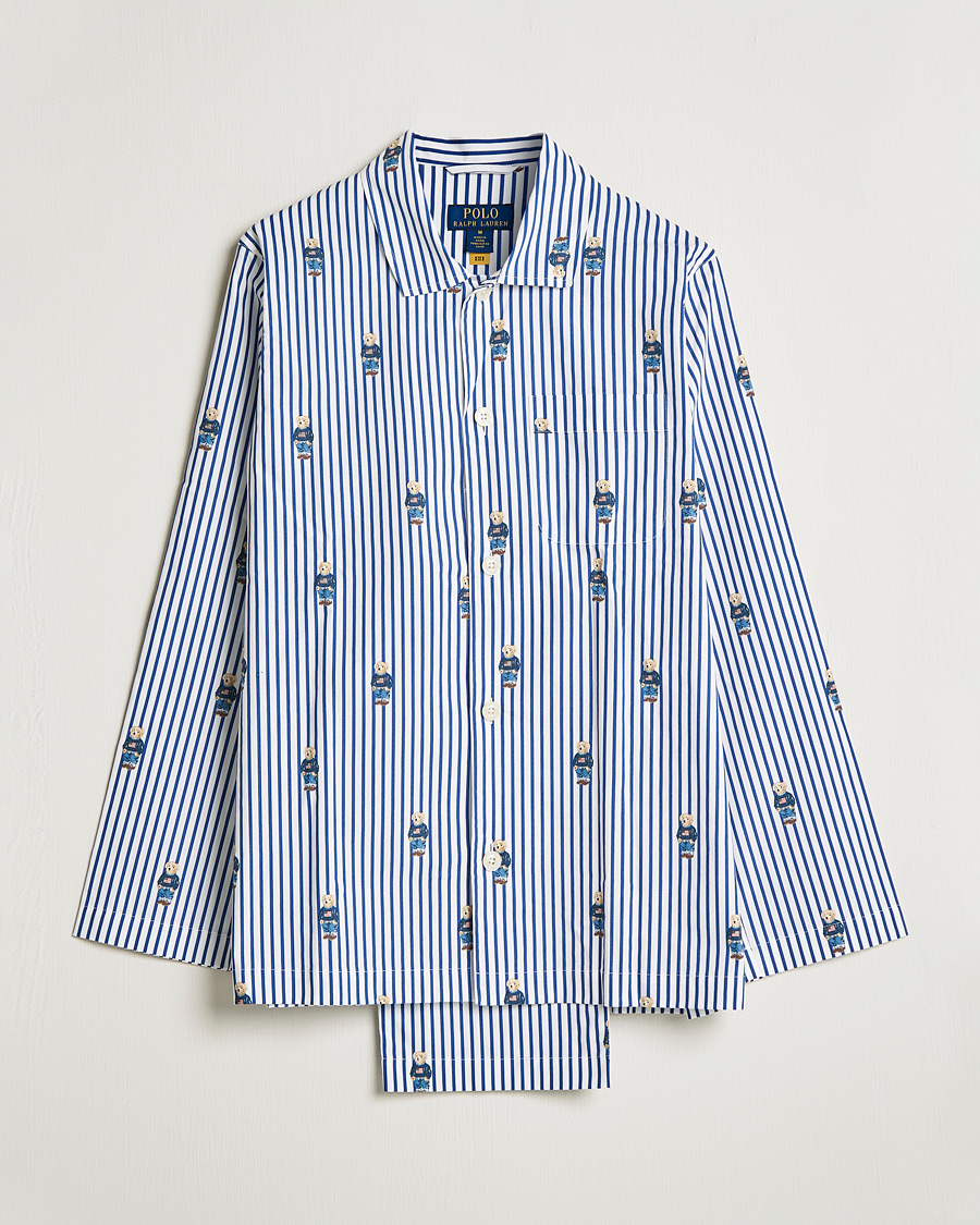 Herre | Pyjamassett | Polo Ralph Lauren | Bear Striped Pyjama Set Blue/White