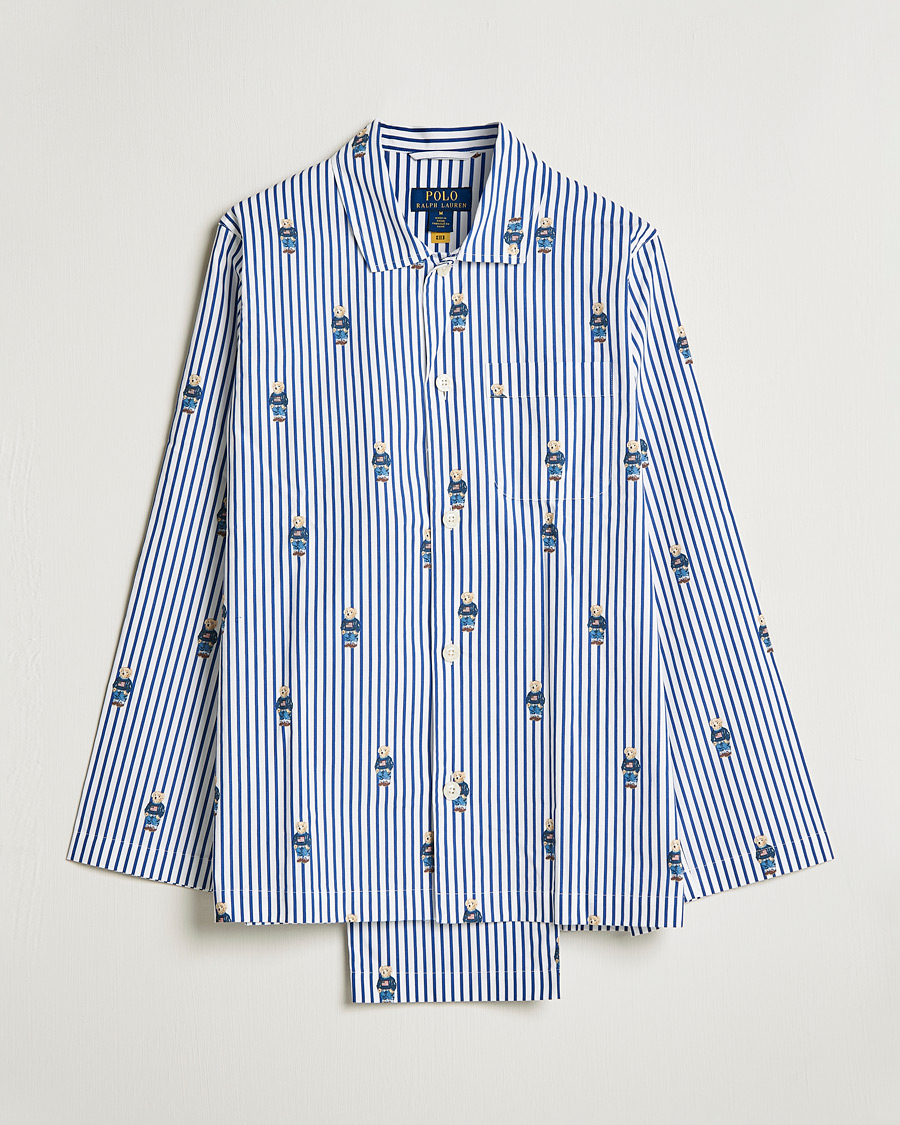 Herre | Pyjamaser og badekåper | Polo Ralph Lauren | Bear Striped Pyjama Set Blue/White