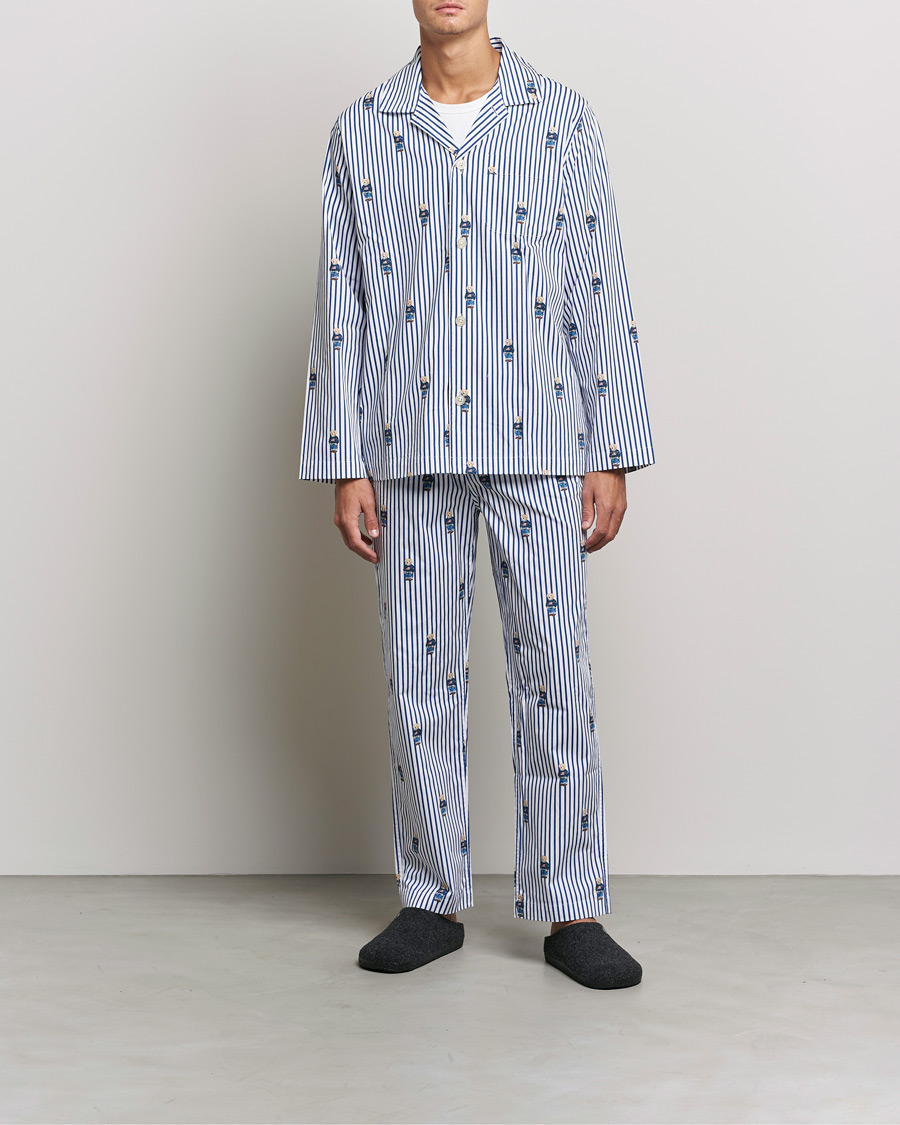 Herre | Pyjamaser & Badekåper | Polo Ralph Lauren | Bear Striped Pyjama Set Blue/White 