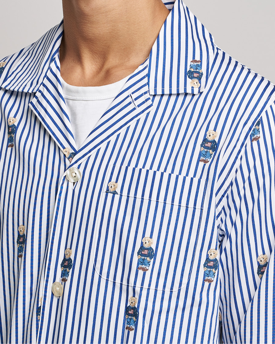 Herre | Pyjamaser og badekåper | Polo Ralph Lauren | Bear Striped Pyjama Set Blue/White