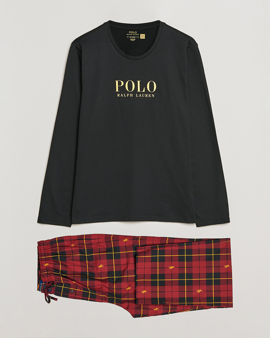Herre | Pyjamaser og badekåper | Polo Ralph Lauren | Cotton Checked Pyjama Set Black/Red