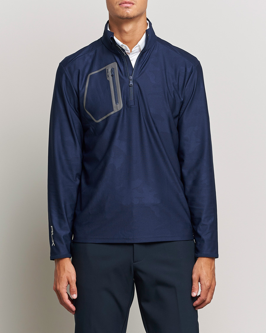 Herre |  | RLX Ralph Lauren | Luxury Performance Jersey Half-Zip French Navy Camo