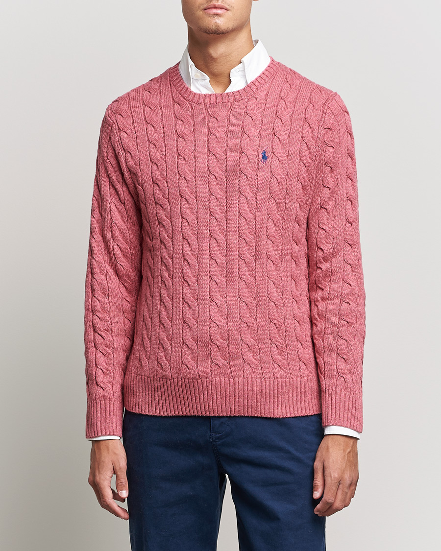 Herre | Pullovers rund hals | Polo Ralph Lauren | Cotton Cable Pullover Rosebud Heather