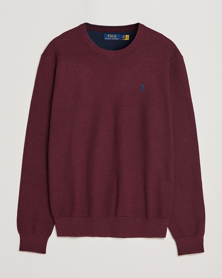 Herre | Gensere | Polo Ralph Lauren | Textured Crew Neck Sweater Aged Wine Heather