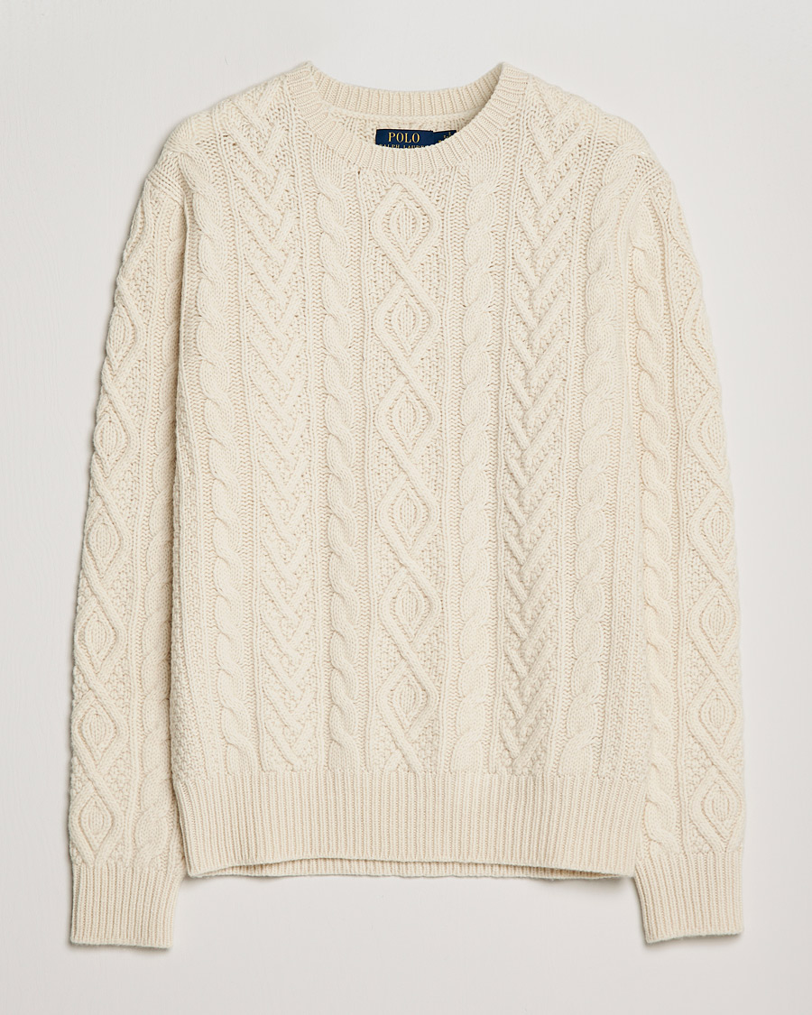Herre |  | Polo Ralph Lauren | Wool/Cashmere Knitted Sweater Andover Cream