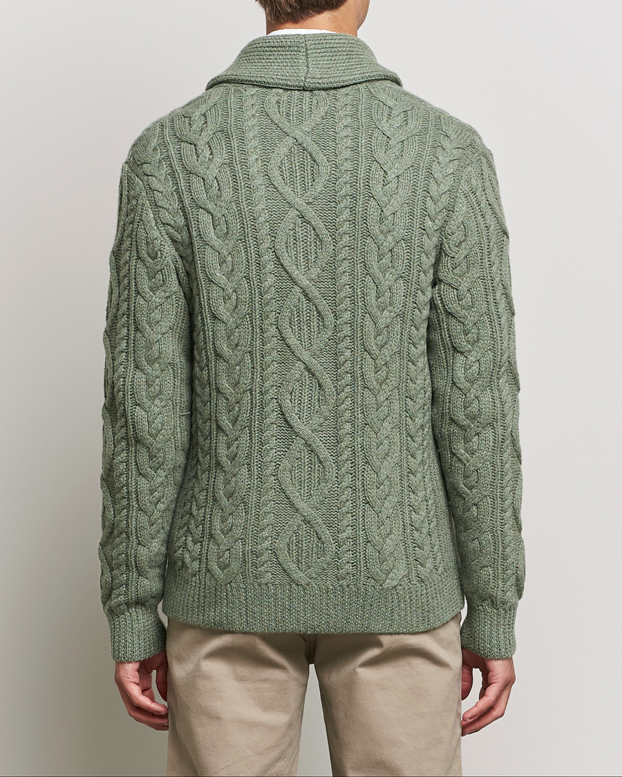 Herre | Gensere | Polo Ralph Lauren | Wool/Cashmere Structured Cardigan Sage Blue Heather