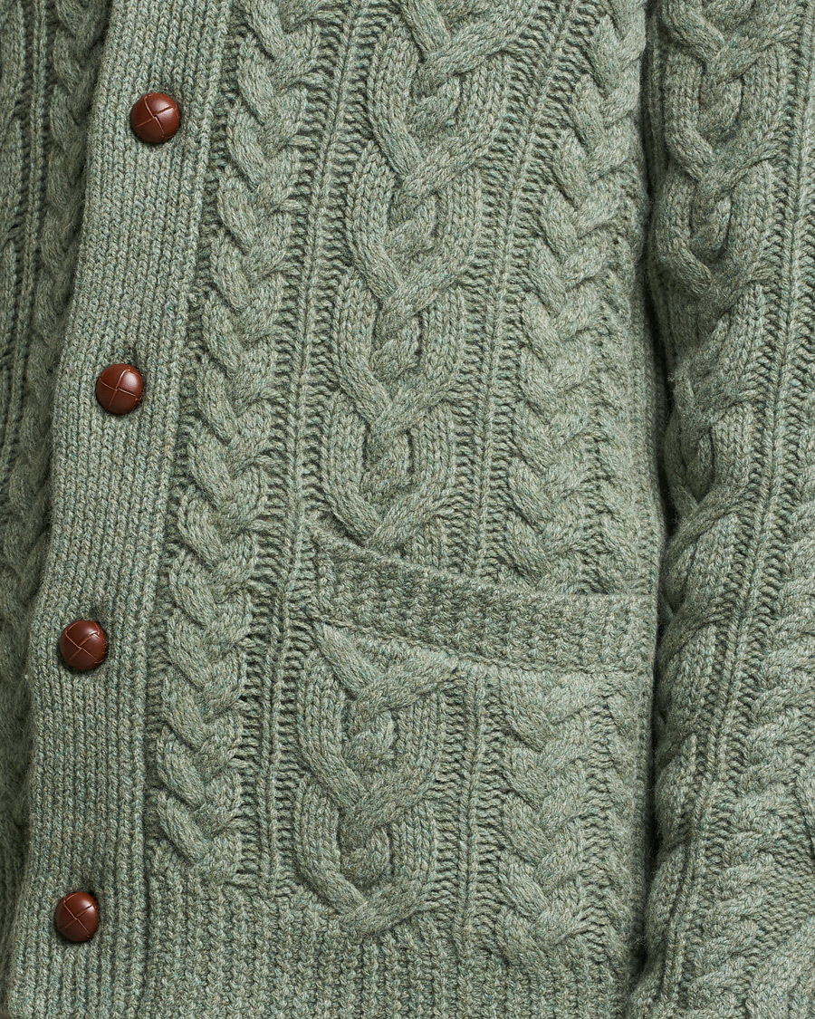 Herre | Gensere | Polo Ralph Lauren | Wool/Cashmere Structured Cardigan Sage Blue Heather