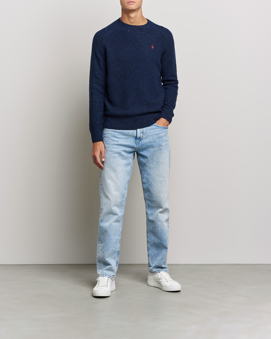 Herre | Strikkede gensere | Polo Ralph Lauren | Wool Donegal Knitted Sweater Navy